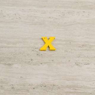 Пришивний декор літера X жовта, 25мм