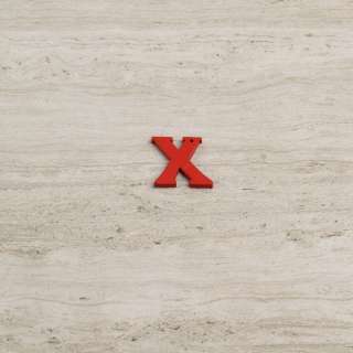 Пришивний декор літера X червона, 25мм