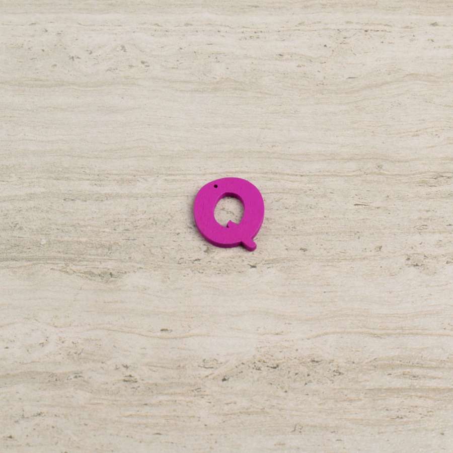 Пришивний декор літера Q фіолетова, 25мм
