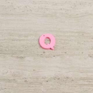 Пришивний декор літера Q рожева, 25мм