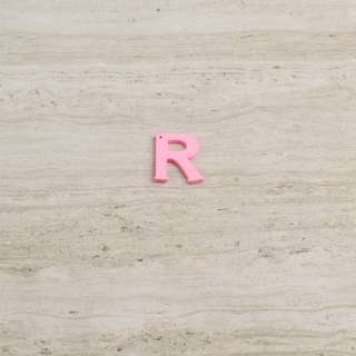 Пришивний декор літера R рожева, 25мм