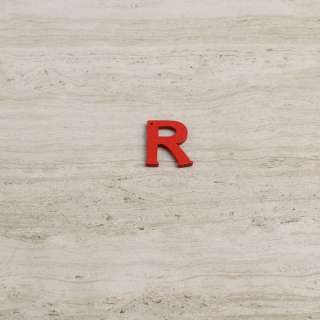Пришивной декор буква R красная, 25мм