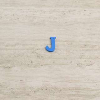 Пришивний декор літера J синя, 25мм