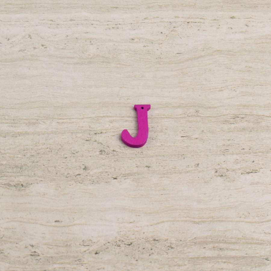 Пришивний декор літера J фіолетова, 25мм