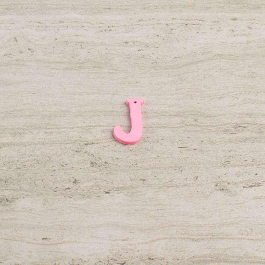 Пришивний декор літера J рожева, 25мм