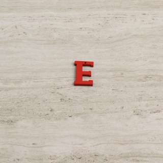 Пришивной декор буква E красная, 25мм
