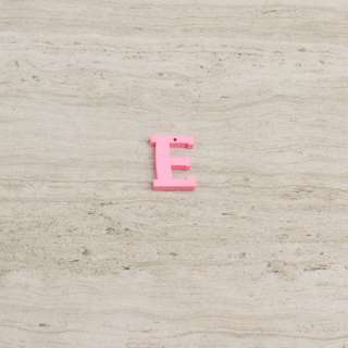 Пришивной декор буква E розовая, 25мм