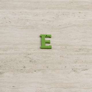 Пришивной декор буква E зеленая, 25мм