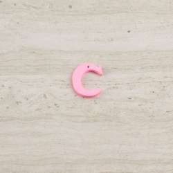 Пришивной декор буква C розовая, 25мм