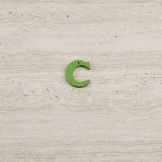 Пришивний декор літера C зелена, 25мм