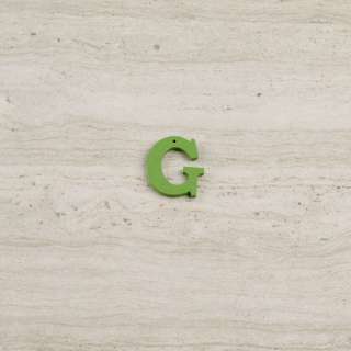 Пришивной декор буква G зеленая, 25мм