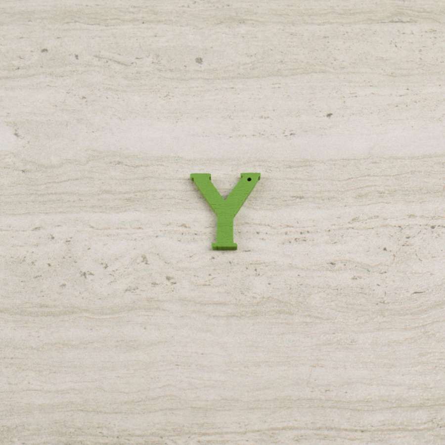 Пришивний декор літера Y зелена, 25мм