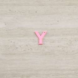 Пришивной декор буква Y розовая, 25мм