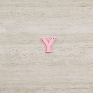 Пришивной декор буква Y розовая, 25мм