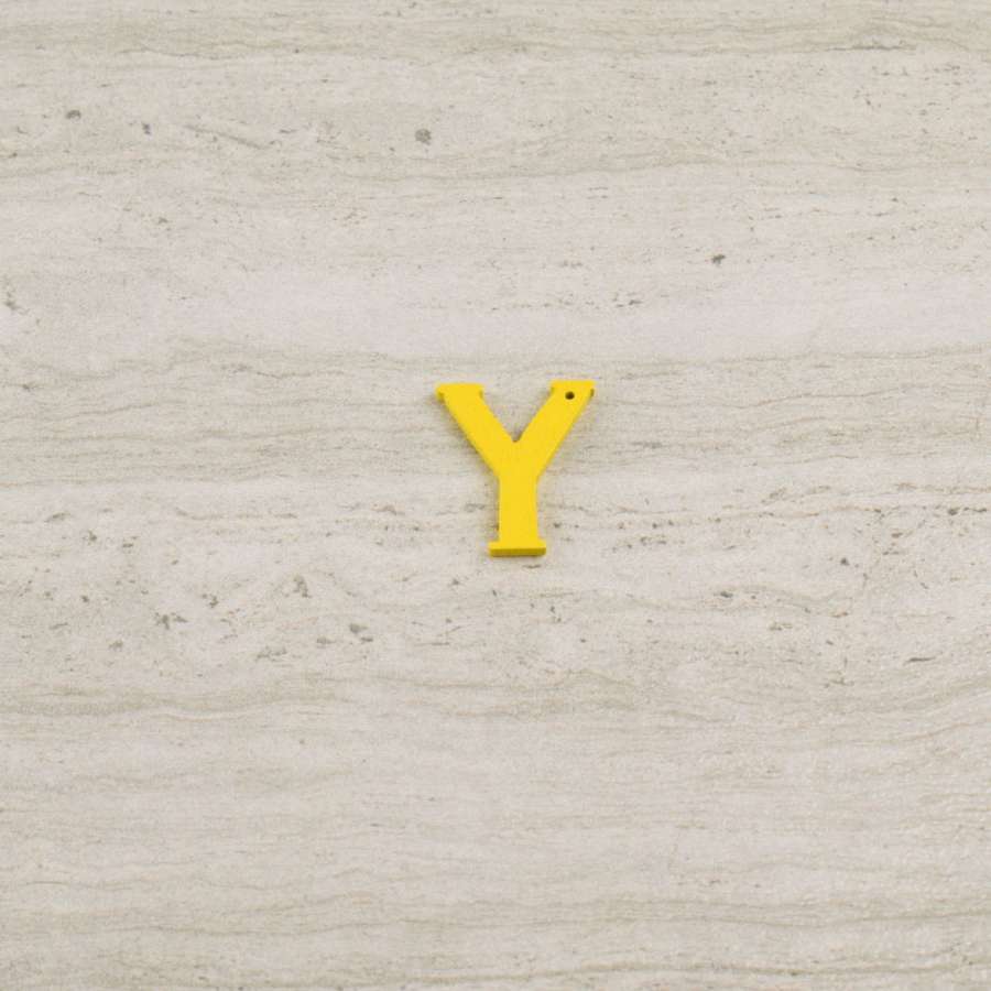 Пришивний декор літера Y жовта, 25мм