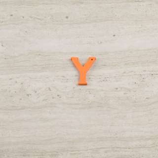 Пришивний декор літера Y помаранчева, 25мм