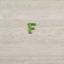 Пришивной декор буква F зеленая, 25мм
