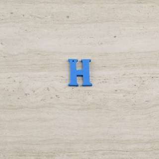 Пришивной декор буква H синяя, 25мм