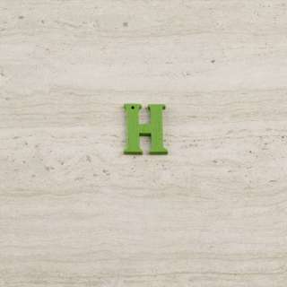 Пришивний декор літера H зелена, 25мм