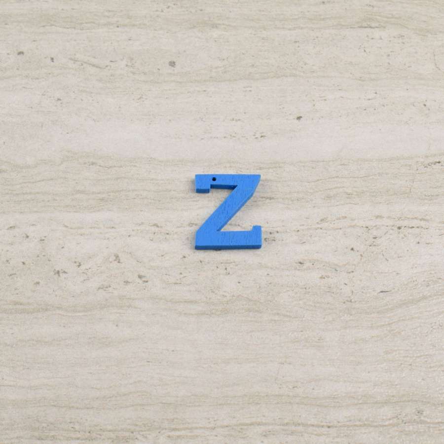 Пришивной декор буква Z синяя, 25мм