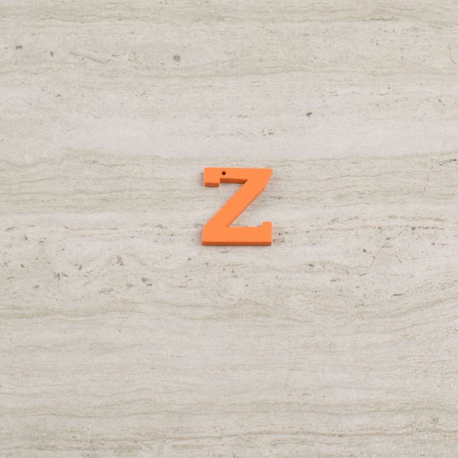 Пришивной декор буква Z оранжевая, 25мм