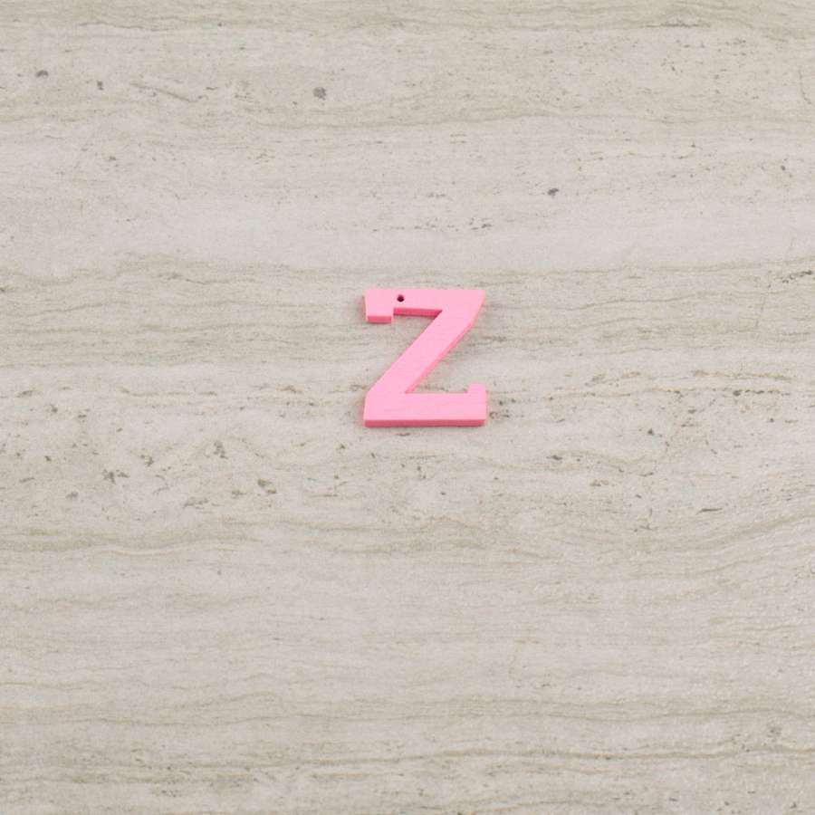 Пришивний декор літера Z рожева, 25мм