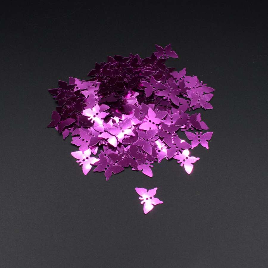 Паєтка метелик 17х13мм 1 упаковка 5г = 100шт рожеві фуксія