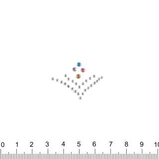 Термоапликация стразы металл Узор 30х40см многоцветная