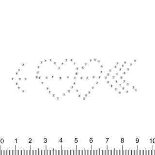 Термоапликация стразы металл Сердца со стрелой 30х80мм серебристая