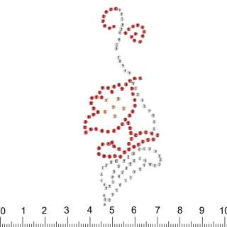 Термоапликация стразы металл Цветок 35х100мм красно-серебристая