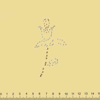Термоапликация стразы металл Цветок 50х100мм серебристо-золотистая