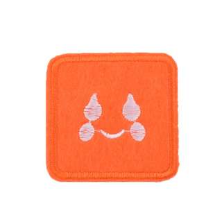 Термоаппликация Квадрат со смайликом 45х45мм оранжевый