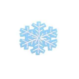 Термоаплікація Сніжинка 40х40мм блакитна