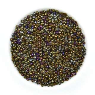 Бисер коричневый, синий ассорти, упаковка 50г