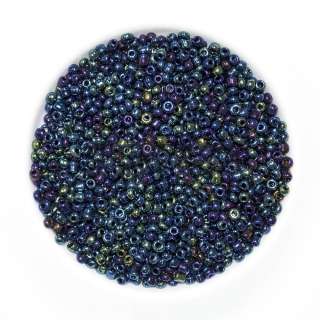 Бисер темно-синий+салатовый ассорти, упаковка 50г