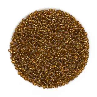 Бисер коричнево-золотистый, упаковка 50г