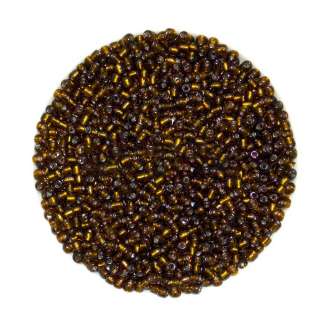 Бисер коричневый темный с золотистым, упаковка 50г