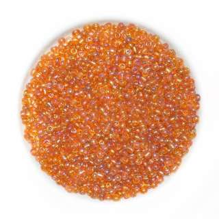 Бисер оранжевый хамелеон, упаковка 50г