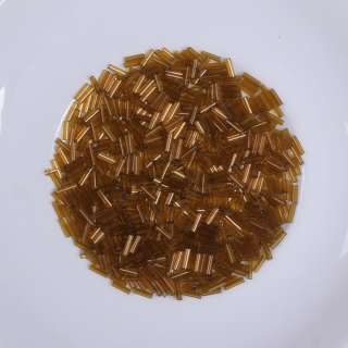 Бисер (стеклярус) коричневый прозрачный, упаковка 50г