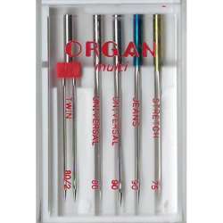 Иглы комби ORGAN MIX (набор 5 шт) для бытовых швейных машин