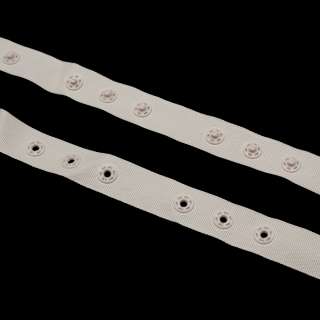 Кнопки пластиковые на тесьме 17 мм беж