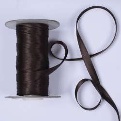 Косая бейка 15мм на метраж (086) коричневая темная