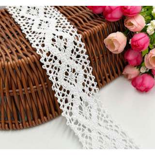 Кружево хлопковое белое 45мм