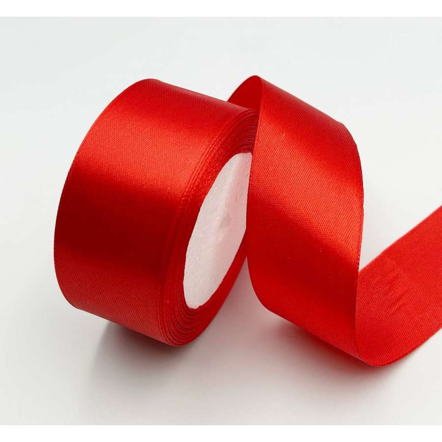 Лента атласная 40мм красная