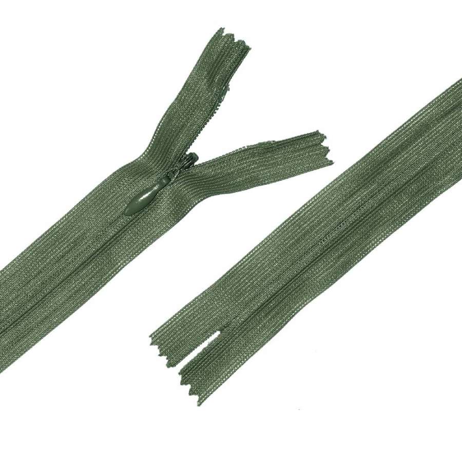 Молния потайная М-24 Тип-3 неразъемная нейлон зелено-болотная