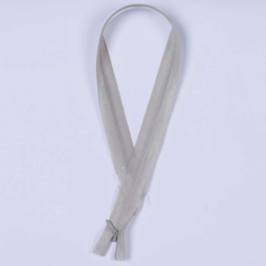 Молния потайная М-50 Тип-3 неразъемная нейлон серая светлая