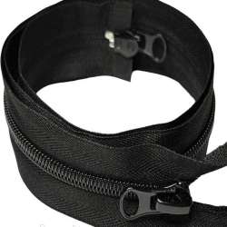 Молния спиральная М-85 №8 разъемная 2 бегунка черная