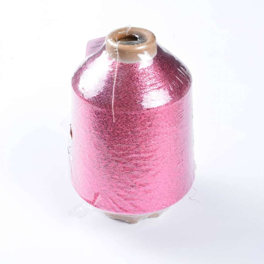 Нить люрексовая бобина розовая