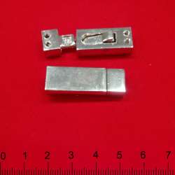 Пряжка металл разъемная магнитная пришивная 35х12мм никель
