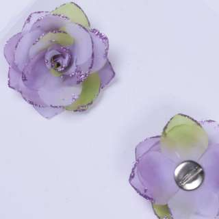 Брошь цветок сиренево-зеленый 9 см